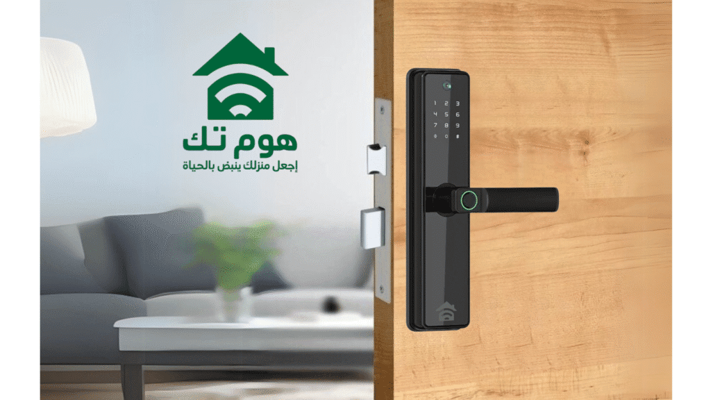 HOMETECH smart lock installed on wood door – JYF-T2019B7C AR